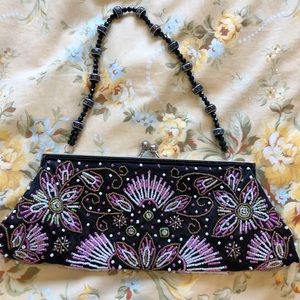 Black Beaded Purse